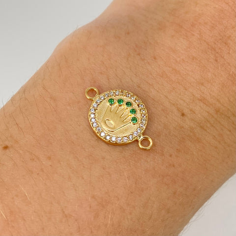 Herraje Corona RX Circones Blancos Verdes Oro amarillo 18k 1,8 Gr / 1,9 Cm *