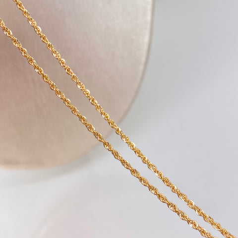 Set Cadena ● Lazo + Dije Herradura Caballo Oro amarillo 18k 1,9 Gr / 1,7 mm / 45 Cm *