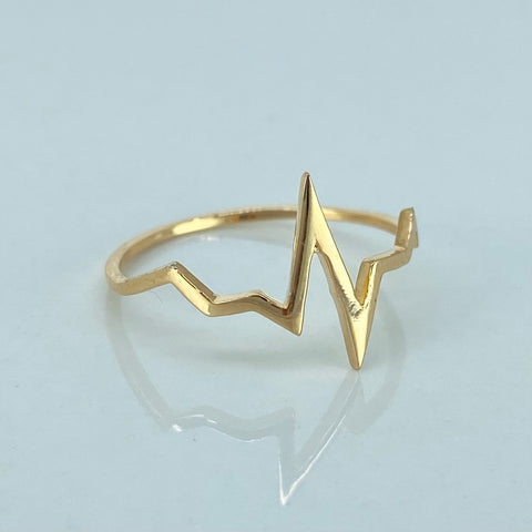 Anillo Lineas Curvas Oro amarillo / Talla 7 1/2 / 1,05 Gr