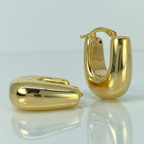 Candongas ● Lisas Oro amarillo 18k +3 / 4,25 Gr / 2,4 Cm *