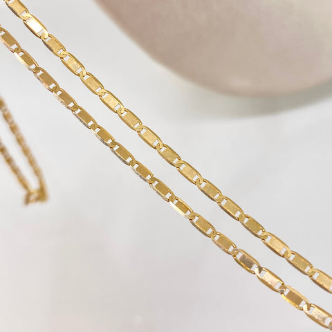 Cadena ● Escalera Plana Oro amarillo 18k 5,05 Gr / 2,1 mm / 60 Cm *