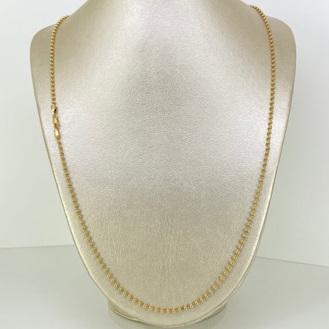 Cadena ● Militar Lisa Oro amarillo 18k +1 / 15,5 Gr / 2,5 mm / 67 Cm *