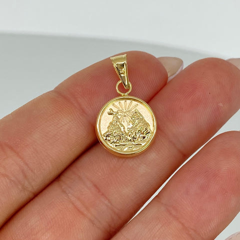 Dije Santisima Trinidad Oro amarillo 18k 1,3 Gr / 2,5 Cm  *