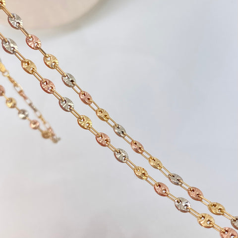 Cadena GC Diamantado Tres oros 18k 7,53 Gr / 3,3 mm / 60 Cm †