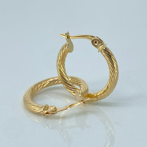 Candongas Entorchadas Oro amarillo 18k 1,7 Gr / 1,9 Cm *
