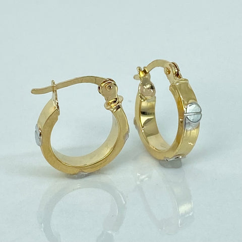 Candongas Tornillos CT Oro amarillo y Oro blanco 18k 1,85 Gr / 1,5 Cm