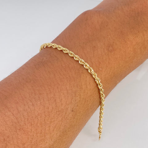 Pulso ● Lazo Oro amarillo 18k +1 / 1,93 Gr / 3,2 mm / 18,6 Cm †