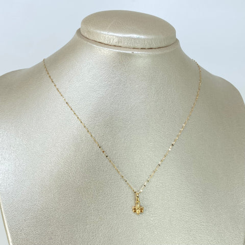 Set Cadena ● Crispeta + Dije Abeja Oro amarillo 18k 0,7 Gr / 1 mm / 50 Cm *