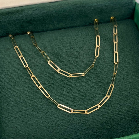 Cadena ● Cajon Oro amarillo 18k 0,82 Gr / 2 mm / 45 Cm *