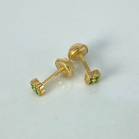 Topos Trebol Esmeraldas 6PTS Oro amarillo 0,94 Gr
