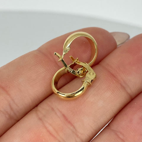 Candongas Semi Planas Oro amarillo 18k 1,22 Gr / 1,2 Cm