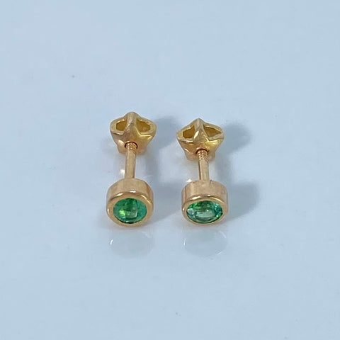 Topos Bisel Circulo / 30 Pts Esme Oro amarillo 18k 1,11 Gr / 4,5 mm  *