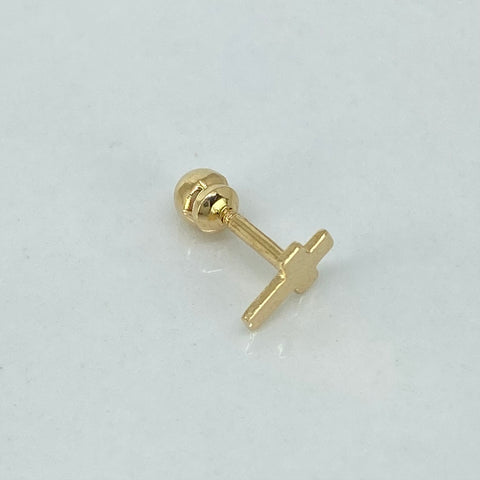 Piercing Cruz / Oro Amarillo 18k (Joya) / 0,31gr / 0.8cm / (Oreja) *
