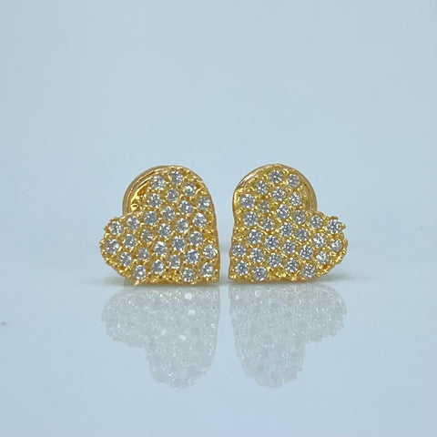 Topos Corazon Circones Blancos Oro amarillo 18k 1,25 Gr / 7,5 mm