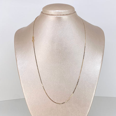 Cadena ● Plana Oro amarillo y Oro blanco 18k 1,85 Gr / 1,2 mm / 50 Cm
