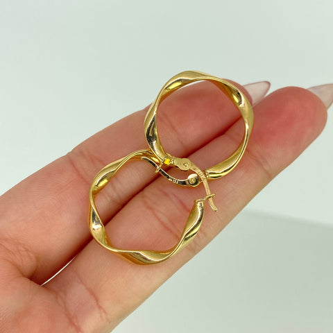 Candongas Melcochas Oro amarillo 18k 1,8 Gr / 2,5 Cm  *