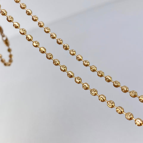 Cadena ● Militar Diamantado Luna Oro amarillo 18k +3 / 11,87 Gr / 2,5 mm / 60 Cm †