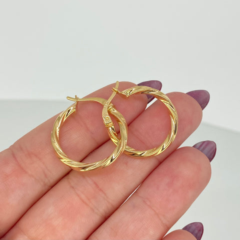 Candongas Entorchadas Oro amarillo 18k 1,7 Gr / 2,5 Cm