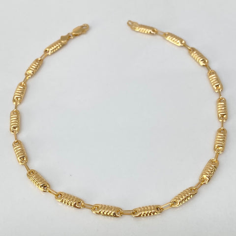 Pulso Rustico Eslabones Diamantados Oro amarillo 18k 2,58 Gr / 3,3 mm / 20,8 Cm †