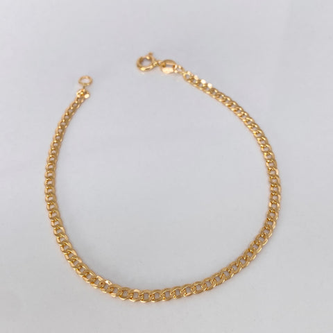 Pulso ● Cubano Oro amarillo 18k +1 / 1,85 Gr / 2,8 mm / 19 Cm *