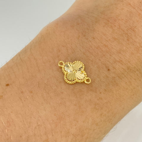 Herraje Trebol Diamantado Oro amarillo 18k 0,9 Gr / 1,5 Cm  *