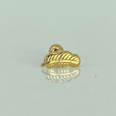 Piercing Pluma  / Oro Amarillo 18k (Joya) / 0,3 gr / 3.2 mm / (Oreja) *