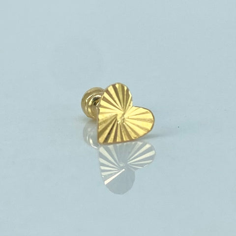 Piercing Corazon Diamantado / Oro Amarillo 18k (Joya) / 0,35gr / 1cm / (Oreja) †