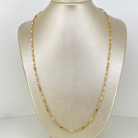 Cadena Rustica Eslabones Punteados Oro amarillo 18k 8,08 Gr / 3,3 mm / 60 Cm