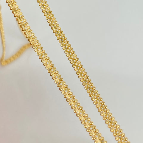 Cadena ● Militar Aro Seguido Oro amarillo 18k +3 / 8,7 Gr / 3 mm / 60 Cm *