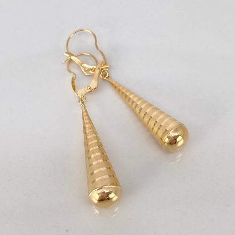 Candongas Lagrimas Oro amarillo 18k 1,12 Gr / 4,2 Cm