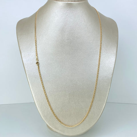 Cadena ● Cubana Doble Oro amarillo 18k 3,27 Gr / 2,5 mm / 60 Cm *
