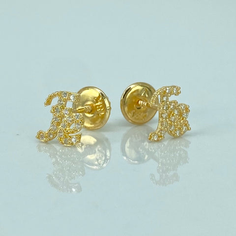 Topos FE Circones Blancos Oro amarillo 18k 0,7 Gr / 5,8 mm