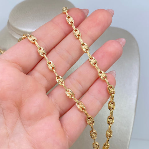 Cadena GC Diamantada Tornillo Oro amarillo 18k 14,30 Gr / 4,5 mm / 60 Cm *