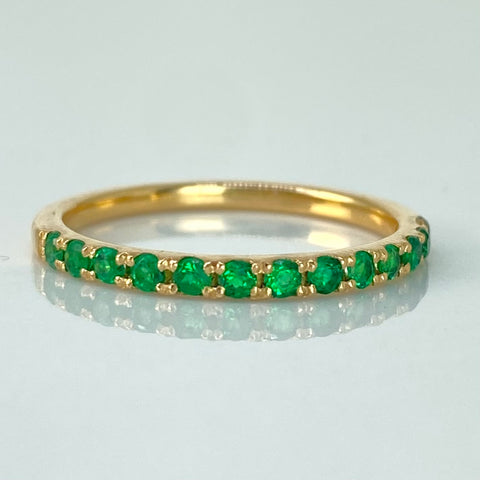 Anillo Churumbela Esmeraldas 35PTS Oro amarillo 18k / Talla 7 / 2 Gr *