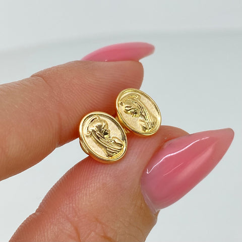 Topos Virgen Maria Oro amarillo 18k 0,75 Gr / 7,3 mm †