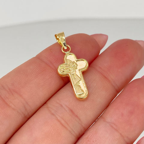 Dije Cruz Rostro Jesus Oro amarillo 18k 0,9 Gr / 2,7 Cm *