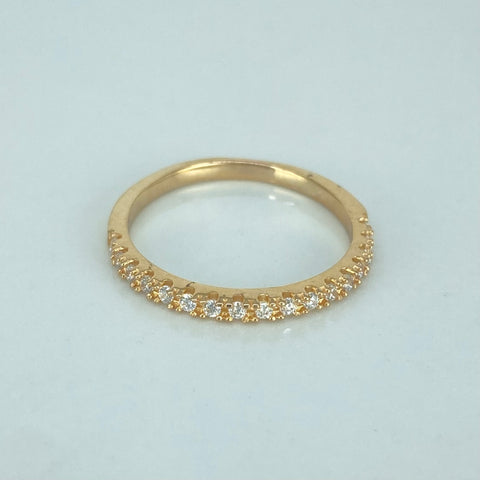 Anillo Churumbela Circones Blancos Oro amarillo 18k / Talla 6 1/4 / 1,85 Gr †