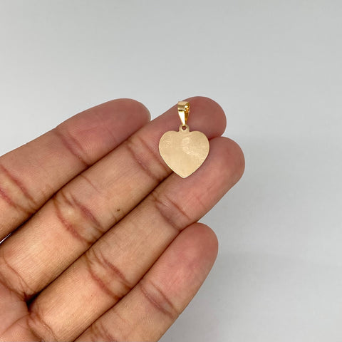 Dije Placa Corazon Oro amarillo 0,8 Gr / 2,3 Cm *