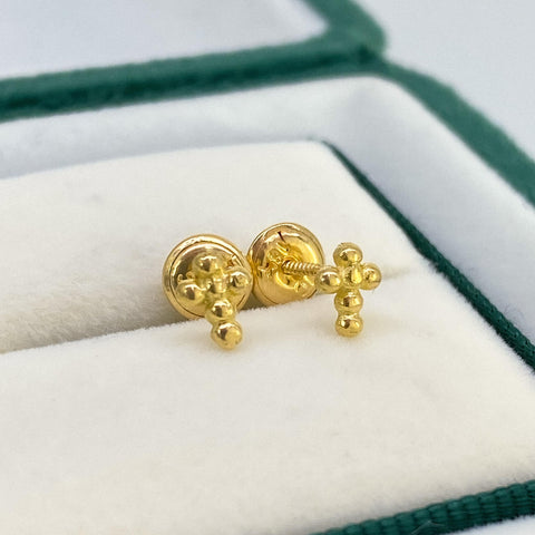 Topos Cruz Bolitas Oro amarillo 18k 0,85 Gr / 5,8 mm