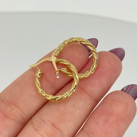 Candongas Melcochas Oro amarillo 18k 1,65 Gr / 2 Cm *