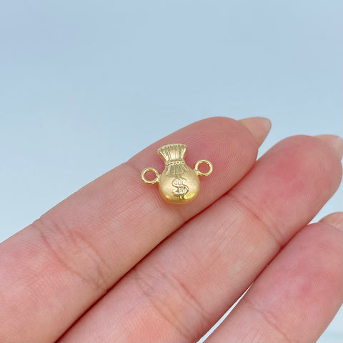 Herraje Bolsa De Dinero Oro amarillo 18k 0,54 Gr / 1,2 Cm  *