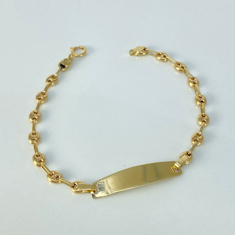 Pulso bebé Placa Rectangular Ovalado GC Oro amarillo 1,89 Gr / 3,3 mm / 14,1 Cm