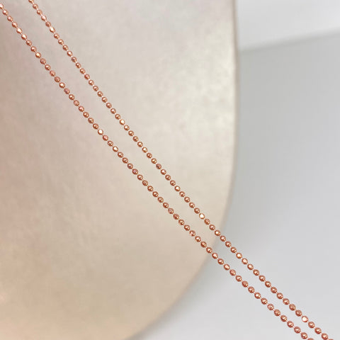 Cadena ● Mini Militar Diamantado Oro rosa 18k +3 / 2,05 Gr / 0,8 mm / 50 Cm *