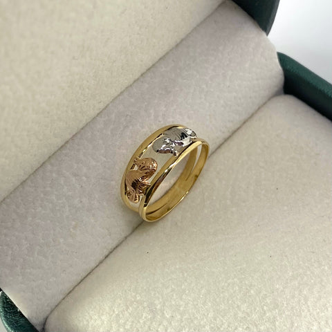 Anillo Caballito De Mar Tres oros 18k / Talla 4 1/2 / 1,14 Gr