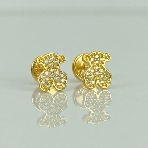 Topos Oso TS Circones Blancos Oro amarillo 18k 0,89 Gr / 5,3 mm