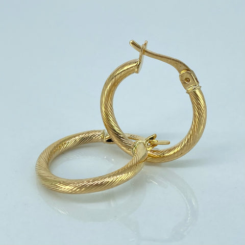 Candongas Rayadas Oro amarillo 1,5 Gr / 2 Cm *