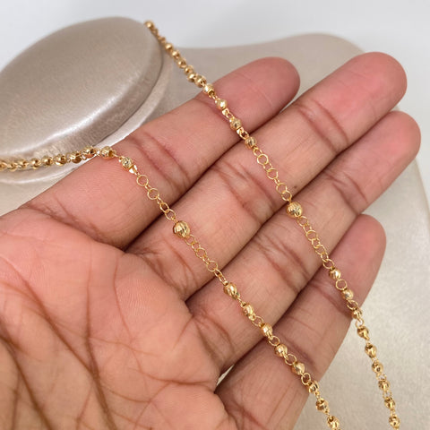 Rosario Virgen Milagrosa Bolas Diamantadas 4/3mm Oro amarillo 5,44 Gr / 45 Cm