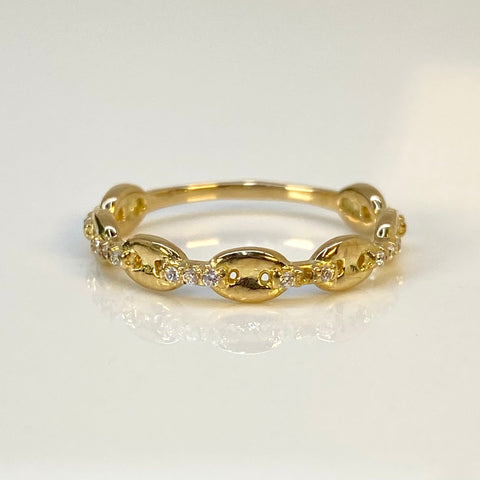 Anillo GC Circones Blancos Oro amarillo 18k / Talla 6 1/2 / 1,93 Gr