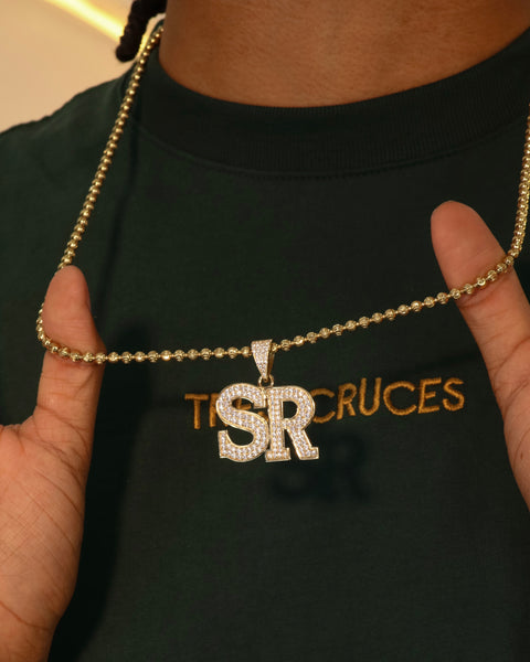 Dije Letras SR (Personalizado) Circones POR FABRICACION Oro amarillo 11,45 Gr / 3,8 Cm *
