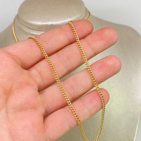 Cadena Cubana Oro amarillo 18k 7,85 Gr / 2 mm / 45 Cm †